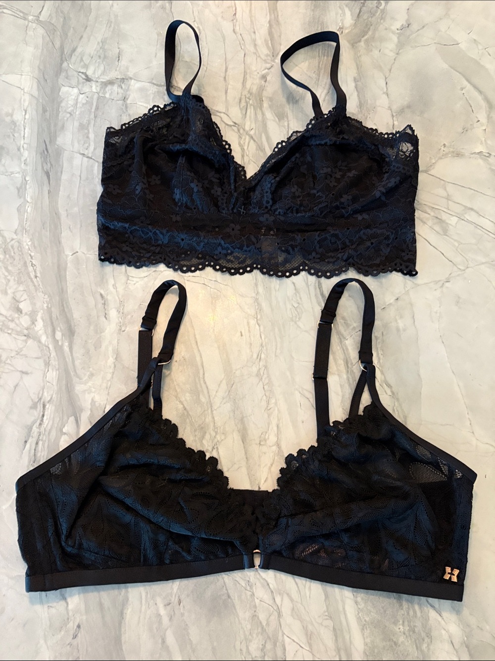 Lot of 2 Savage X Fenty Black Lace Bras